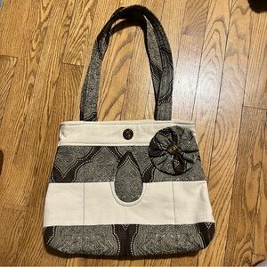 Handmade Brown and Cream tote bag